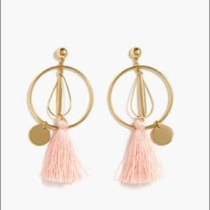 J. Crew pink tassel earrings. New condition
